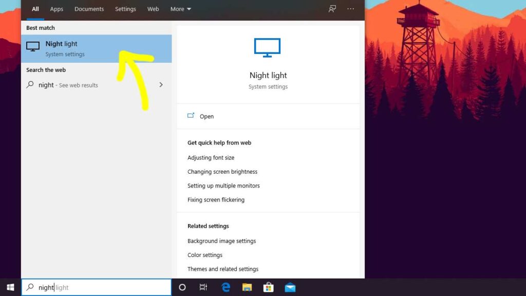 How to Manage Night Light on Windows 10 Step 1