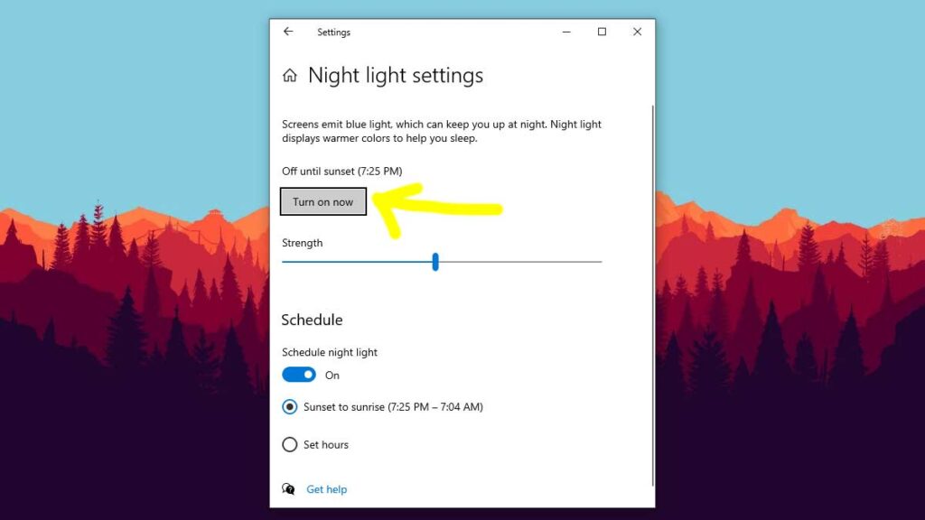 How to Manage Night Light on Windows 10 Step 2