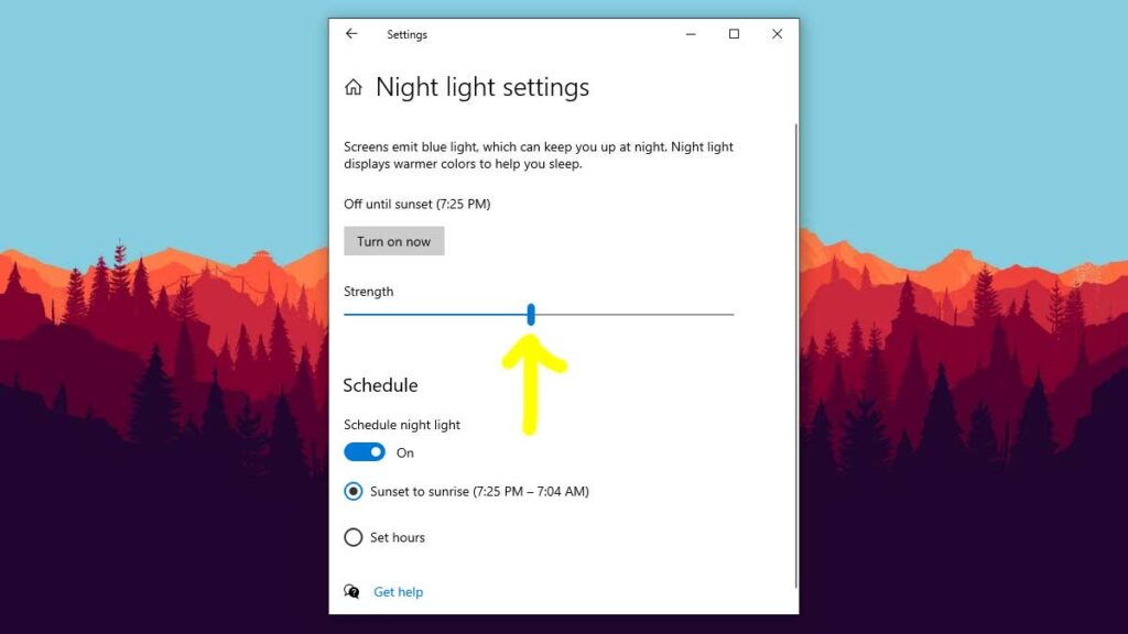 How to Manage Night Light on Windows 10 Step 3
