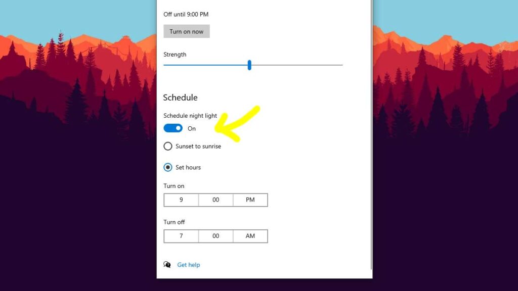 How to Manage Night Light on Windows 10 Step 4