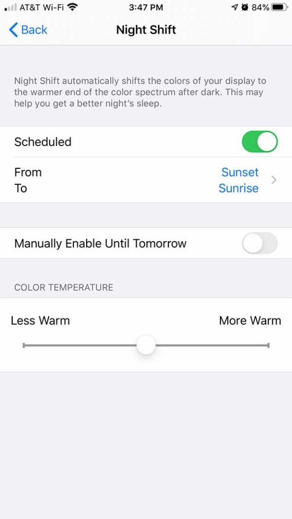 How to Manage Night Shift on Apple Devices Step 11