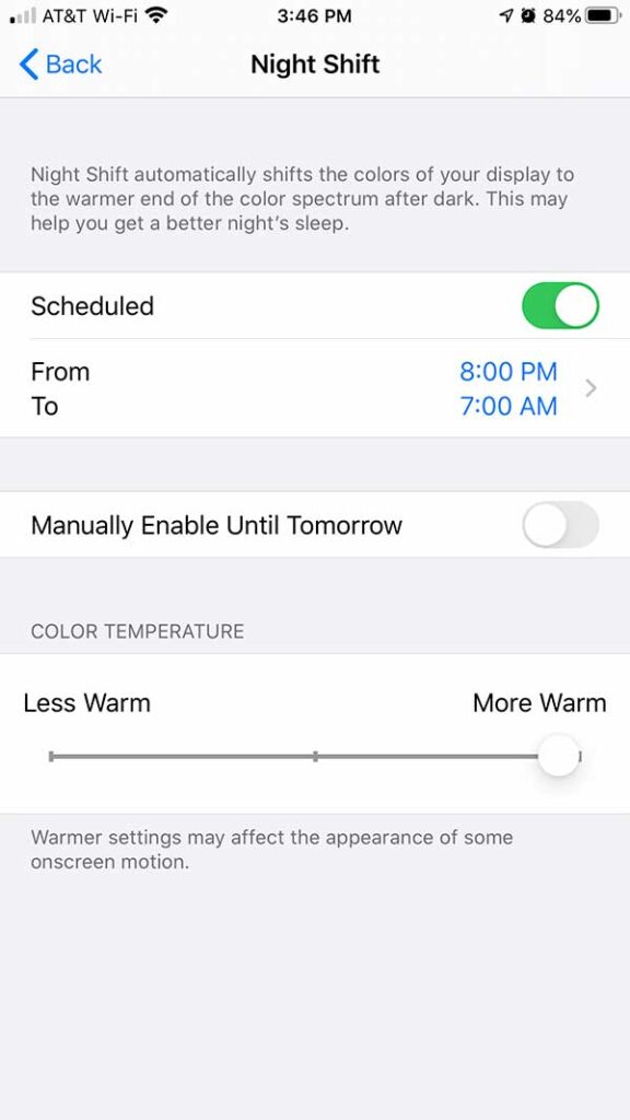 How to Manage Night Shift on Apple Devices Step 9