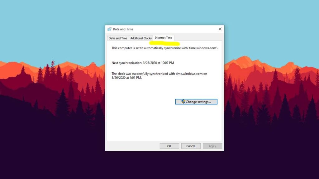 How to Manage the Time Server on Windows 10 Step 7