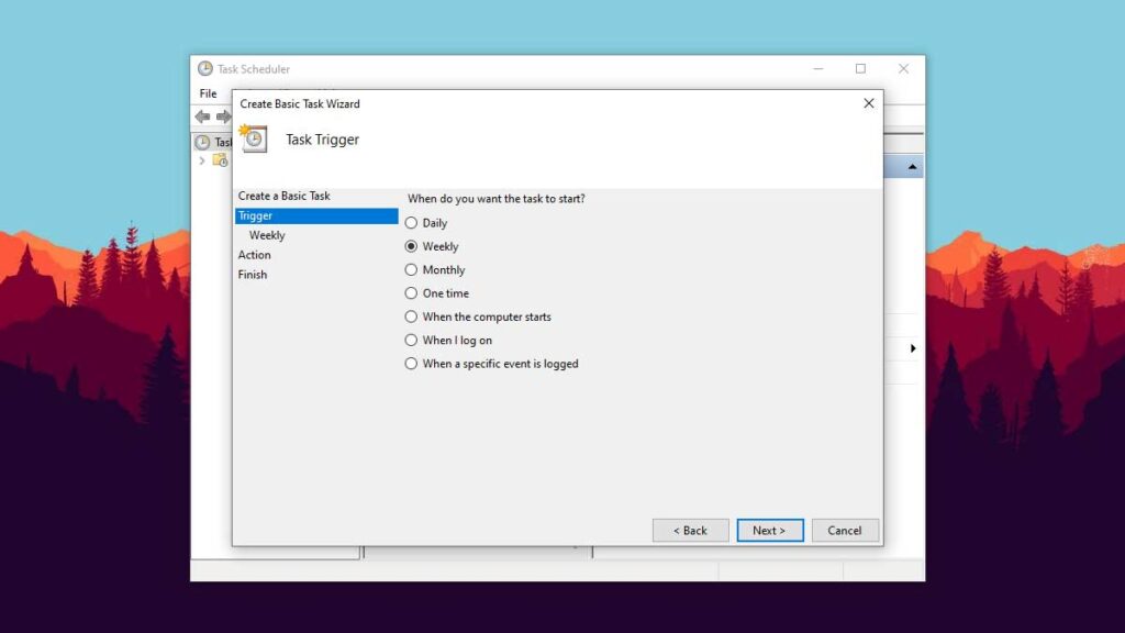 How to Set Windows 10 to Automatically Reboot Every Day Week or Month Step 4