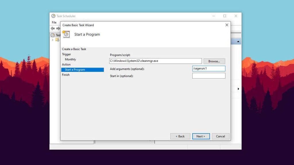 How to Set Windows 10 to Automatically Run Disk Cleanup on a Schedule Step 12