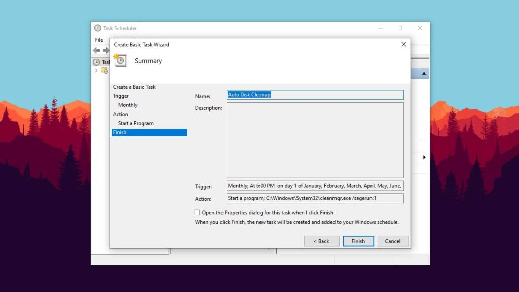 How to Set Windows 10 to Automatically Run Disk Cleanup on a Schedule Step 13